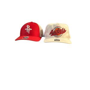 Two '47  Houston Rockets Team‎ Logo Hats One Trucker & Hitch Hat New Without Tag
